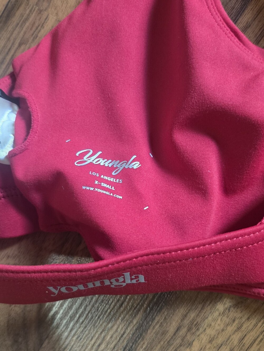 YoungLA Racerback Sports Bralette - Red - Picture 3 of 3